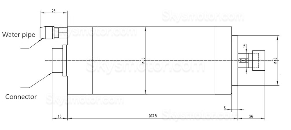 水冷式CNCスピンドルモーター JGD-65C-0.8KW 110V/220V 0.8kW 24000RPM ER11コレット 400Hz